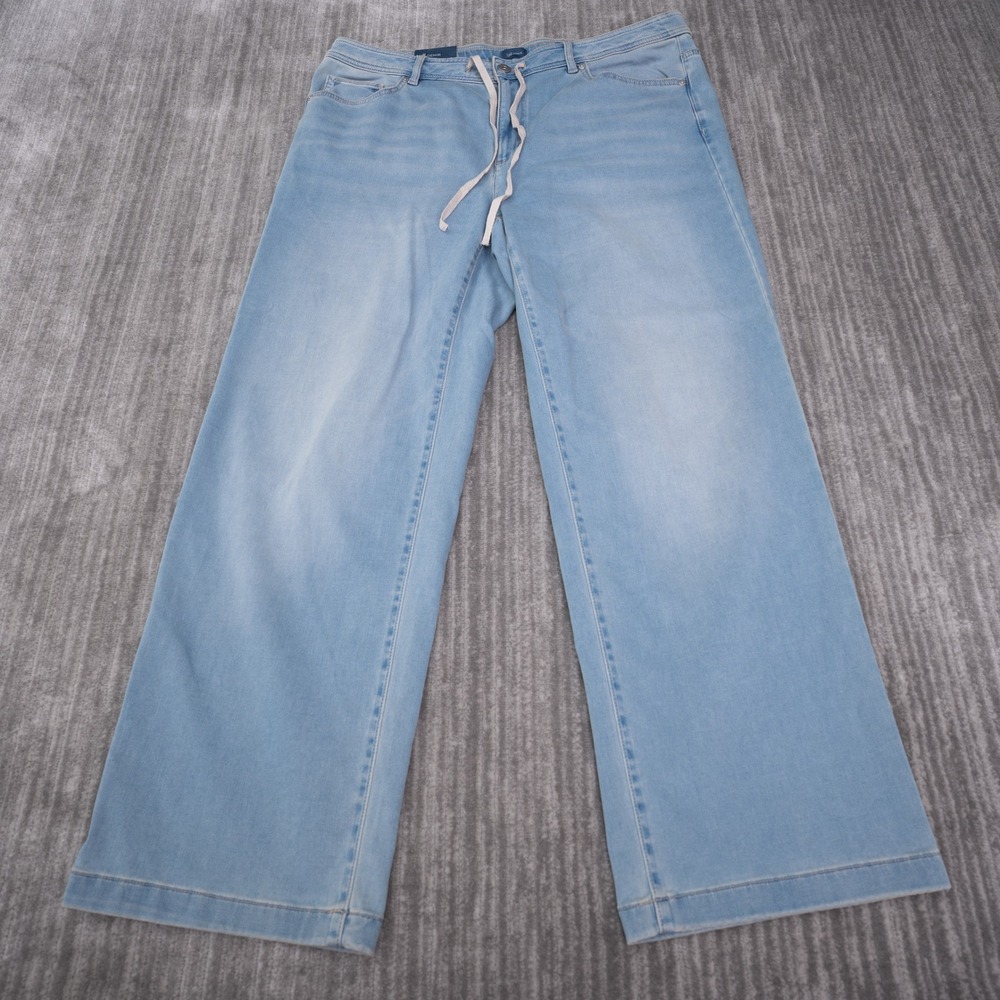 J. Jill Wide Leg Jeans Womens 20 Light Blue New High Rise Bleeker Wash